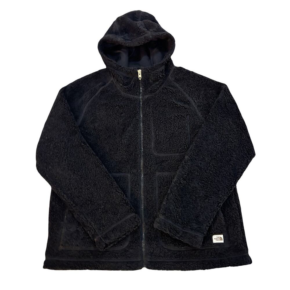 The North Face Ridge Plush Fleece Hoodie Jacket Womens Size M Black Full Zip